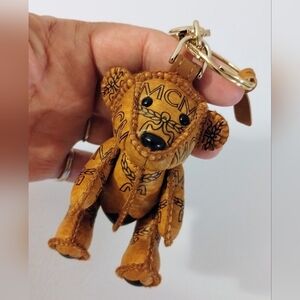 MCM Bear Bag Charm Cognac